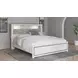Altyra White and Gray King Upholstered Bookcase Panel Bed with LED