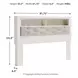 Altyra White and Gray King Upholstered Panel Bookcase Headboard with LED
