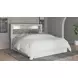 Altyra White and Gray King Upholstered Panel Bookcase Headboard with LED