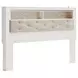 Altyra White and Gray King Upholstered Panel Bookcase Headboard with LED