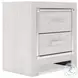 Altyra White and Gray Upholstered Bookcase Panel Bedroom Set with LED