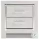 Altyra White and Gray Upholstered Bookcase Storage Bedroom Set with LED