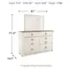Willowton Whitewash 6 Drawer Dresser and Rectangular Mirror