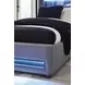 Cayberry Gray Twin Upholstered Panel Bed with LED