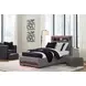 Cayberry Gray Twin Upholstered Panel Bed with LED