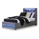 Cayberry Gray Twin Upholstered Panel Bed with LED