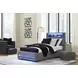 Cayberry Gray Twin Upholstered Panel Bed with LED