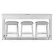 Surfside Weathered White Performance Fabric Upholstered Rectangular Console Table with Stools and USB Charging