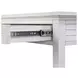 Surfside Weathered White Performance Fabric Upholstered Rectangular Console Table with Stools and USB Charging