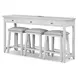 Surfside Weathered White Rectangular Console Table with USB Charging