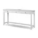 Surfside Weathered White Performance Fabric Upholstered Rectangular Console Table with Stools and USB Charging