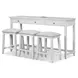 Surfside Gray Performance Fabric Upholstered Backless Counter Height Stool