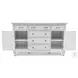 Bay Harbor Distressed White 6 Drawer and 2 Door Dresser