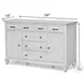 Bay Harbor Distressed White 6 Drawer and 2 Door Dresser