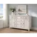 Bay Harbor Distressed White 6 Drawer and 2 Door Dresser
