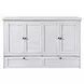 Surfside Weathered White Queen Storage Cabinet Bed with Mattress and USB Charging