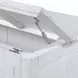 Surfside Weathered White Queen Storage Cabinet Bed with Mattress and USB Charging