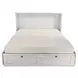 Surfside Weathered White Queen Storage Cabinet Bed with Mattress and USB Charging