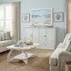 Surfside Weathered White Queen Storage Cabinet Bed with Mattress and USB Charging