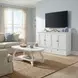 Surfside Weathered White Queen Storage Cabinet Bed with Mattress and USB Charging