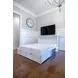 Surfside Weathered White Queen Storage Cabinet Bed with Mattress and USB Charging