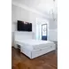 Surfside Weathered White Queen Storage Cabinet Bed with Mattress and USB Charging