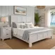 Bay Harbor Distressed White King Panel Bed