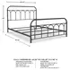 Nashburg Black Queen Metal Slat Bed
