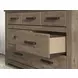 Garistyn Light Brown 6 Drawer Dresser and Rectangular Mirror