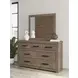 Garistyn Light Brown 6 Drawer Dresser and Rectangular Mirror