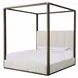 Carino Cocoa and Beige King Upholstered Canopy Bedroom Set