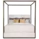 Carino Cocoa and Beige King Upholstered Canopy Bedroom Set
