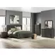 Agrander Dark Brown 2 Drawer Nightstand with USB Charging