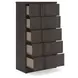 Agrander Dark Brown 5 Drawer Chest