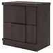 Agrander Dark Brown 2 Drawer Nightstand with USB Charging