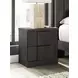 Agrander Dark Brown 2 Drawer Nightstand with USB Charging