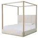Carino Sand Cerused and Beige King Upholstered Canopy Bed