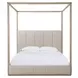 Carino Sand Cerused and Beige King Upholstered Canopy Bed