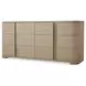 Carino Sand Cerused and Beige Upholstered Panel Bedroom Set