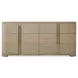 Carino Sand Cerused and Beige Upholstered Panel Bedroom Set