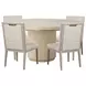 Carino Sand Cerused and Gold Round Dining Room Set