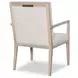 Carino Sand Cerused and Beige Upholstered Dining Arm Chair