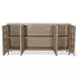 Hearthwood Wooden Weave Grey Wash 4 Door Credenza