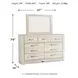 Bellaby Whitewash 7 Drawer Dresser and Rectangular Mirror