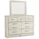 Bellaby Whitewash 7 Drawer Dresser and Rectangular Mirror