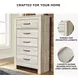 Bellaby Whitewash Five Drawer Chest