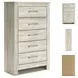 Bellaby Whitewash Five Drawer Chest