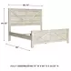 Bellaby Whitewash King Crossbuck Panel Bed