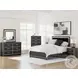 Ravalori Black Queen Panel Upholstered Bed