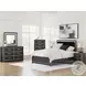 Ravalori Black Queen Upholstered Panel Bed